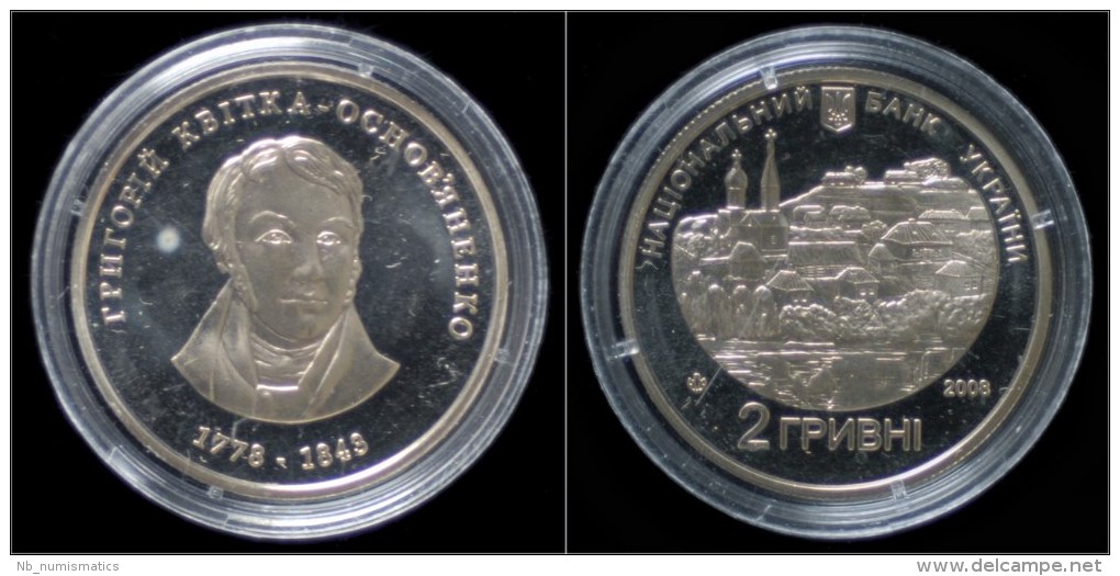 Ukraine 2 Hriwen 2008- Commemorative Coin- H.Kvitka - Ukraine