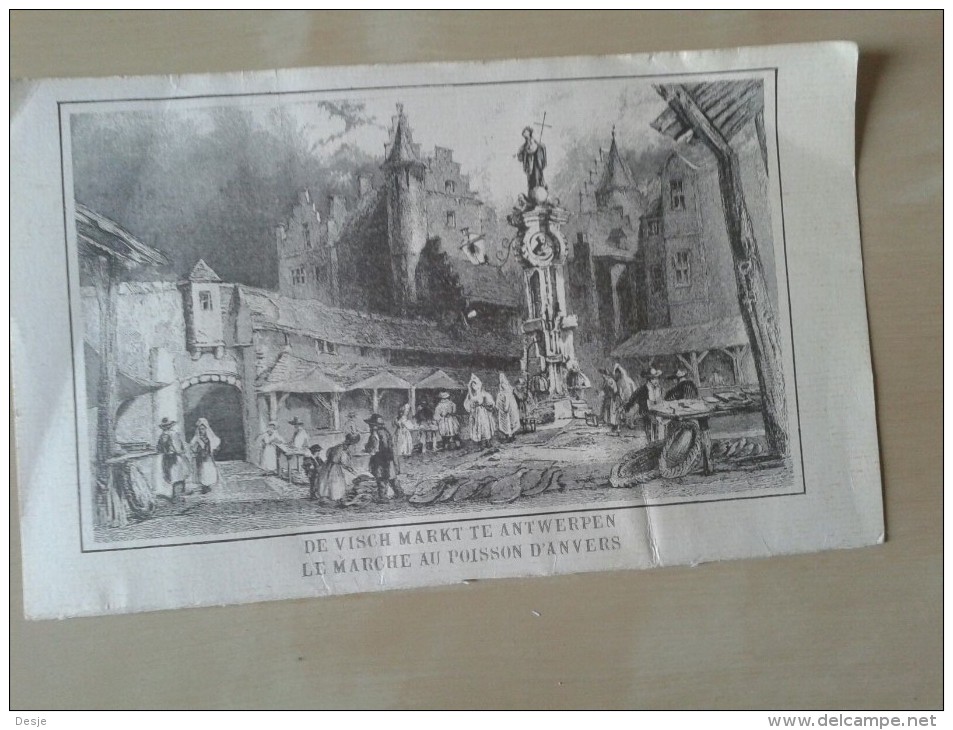 De Visch Markt Te Antwerpen - Lithographies