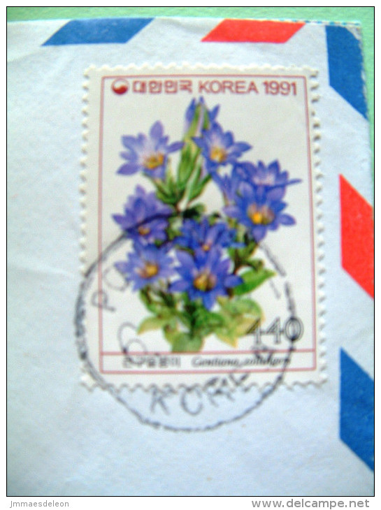 South Korea 1991 Cover To England - Flowers - Korea, South