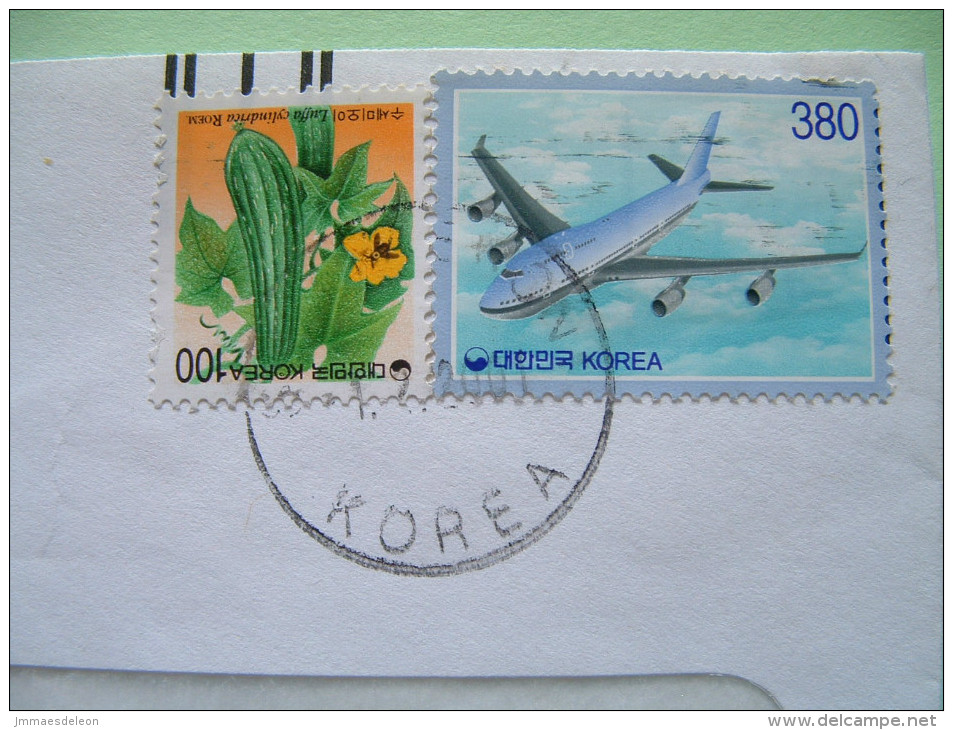 South Korea 2001 Cover - Vegetables Cucumber - Plane - Corée Du Sud