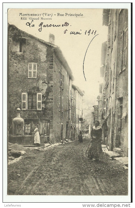 Cpa, MONTFERRAT , Rue Principale  , Animé  - 1911 - Autres & Non Classés