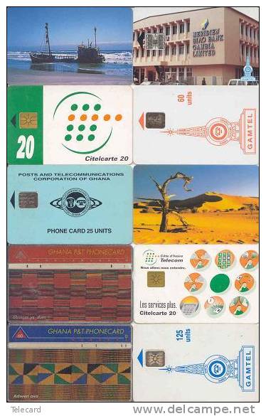 10 Telefoonkaarten Namibia Ghan Gambia Cote Ivore (1) - Ivory Coast