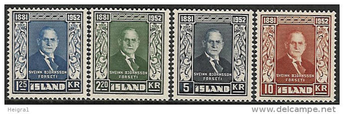 Iceland 1952 MNH/**/postfris/postfrisch Michelnr. 281-284 - Nuevos