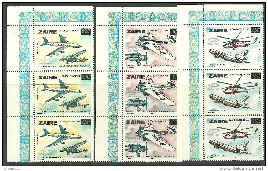 Congo-Kinshasa Neufs Sans Charniére, Surharger, Sans Gomme, MINT NEVER HINGED, HISTORY OF AVIATION, SURCHAR, WITHOUT GUM - Mint/hinged