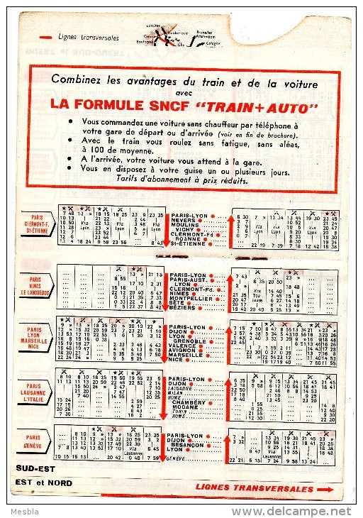 HORAIRE  SNCF  - Les Trains D' Affaires  -  Hiver  1954- 55. - Europa