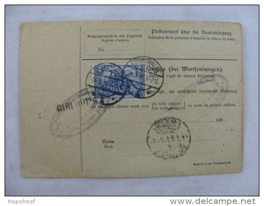 Paketkarte Germany Deutschland Zollamtlich Geprüft Eberswalde Dresden 1916 - Andere & Zonder Classificatie