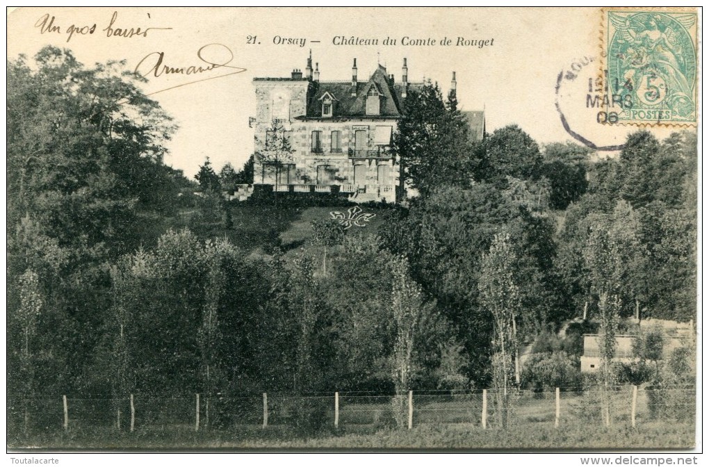 CPA 91 ORSAY  CHATEAU DU COMTE DE ROUGET 1906 - Orsay