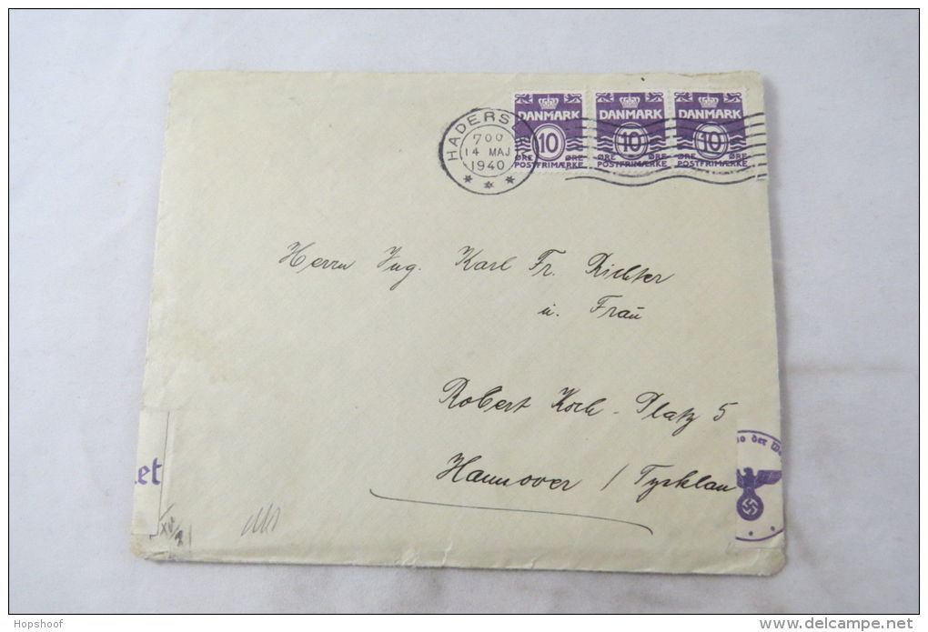 Cover Denmark Danmark Censor Zensur Early War Date Wehrmacht Haderslev 1940 - Andere & Zonder Classificatie