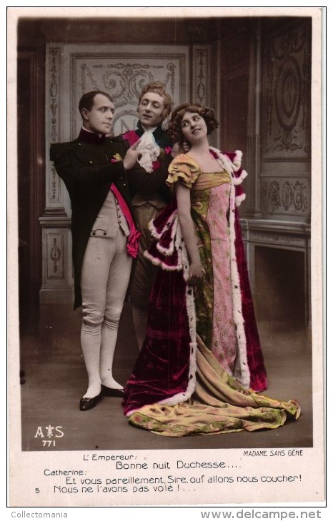 5 Postcards Operetta  Opera Madame Sans Gêne     Cayherine       Lefebvre     L 'Empereur  Real Photo - Opéra