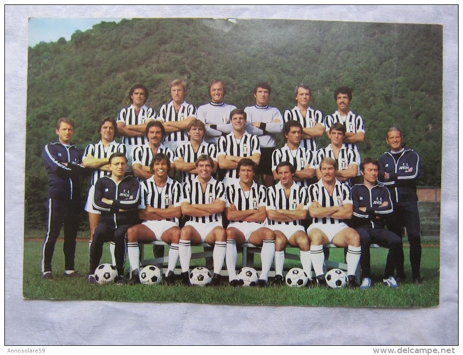 FOTOCARTOLINA CON AUTOFRAFI SQUADRA JUVENTUS - CAMPIONATO 1978/79 - LEGGI - Handtekening