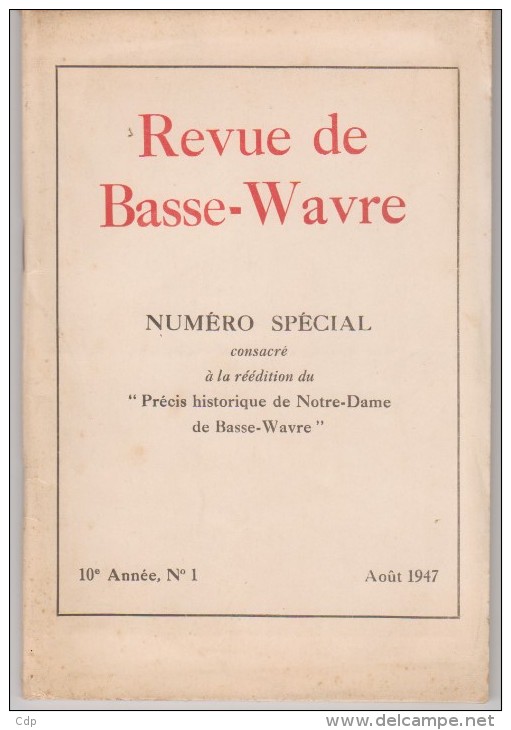 Basse-Wavre  N° Spécial   1947 - Belgium
