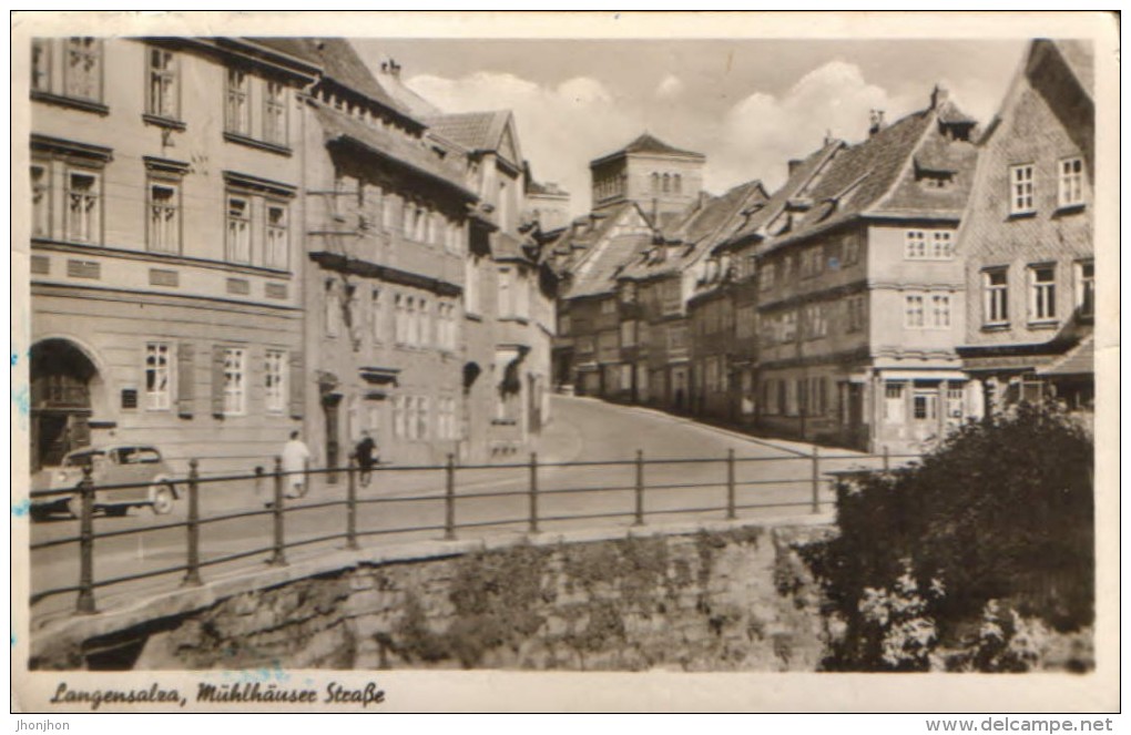 Deutschland - Postcard Circulated In 1956 - Bad Langensalza - Muhlhausse Strasse - 2/scans - Bad Langensalza