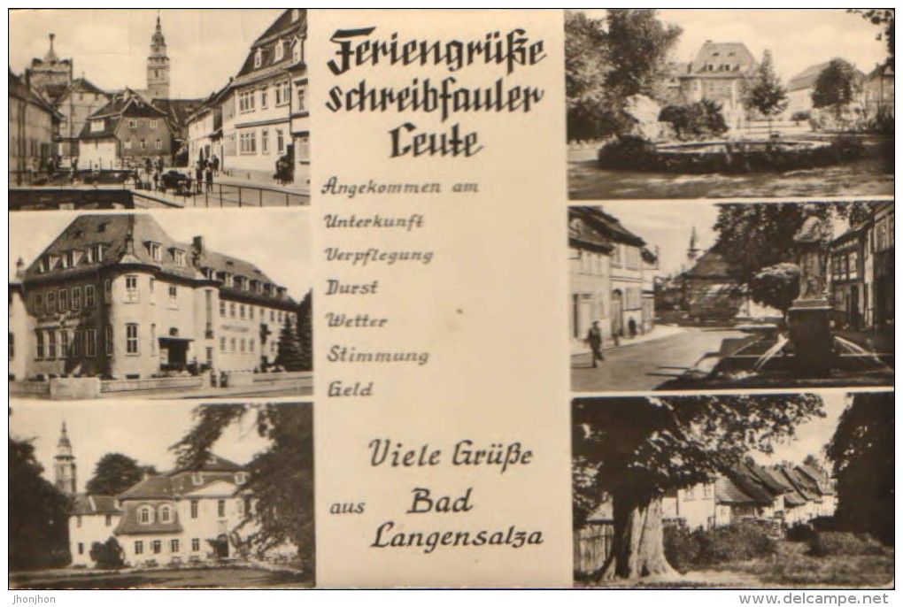Deutschland - Postcard Written - Bad Langensalza - Collage Of Images - 2/scans - Bad Langensalza
