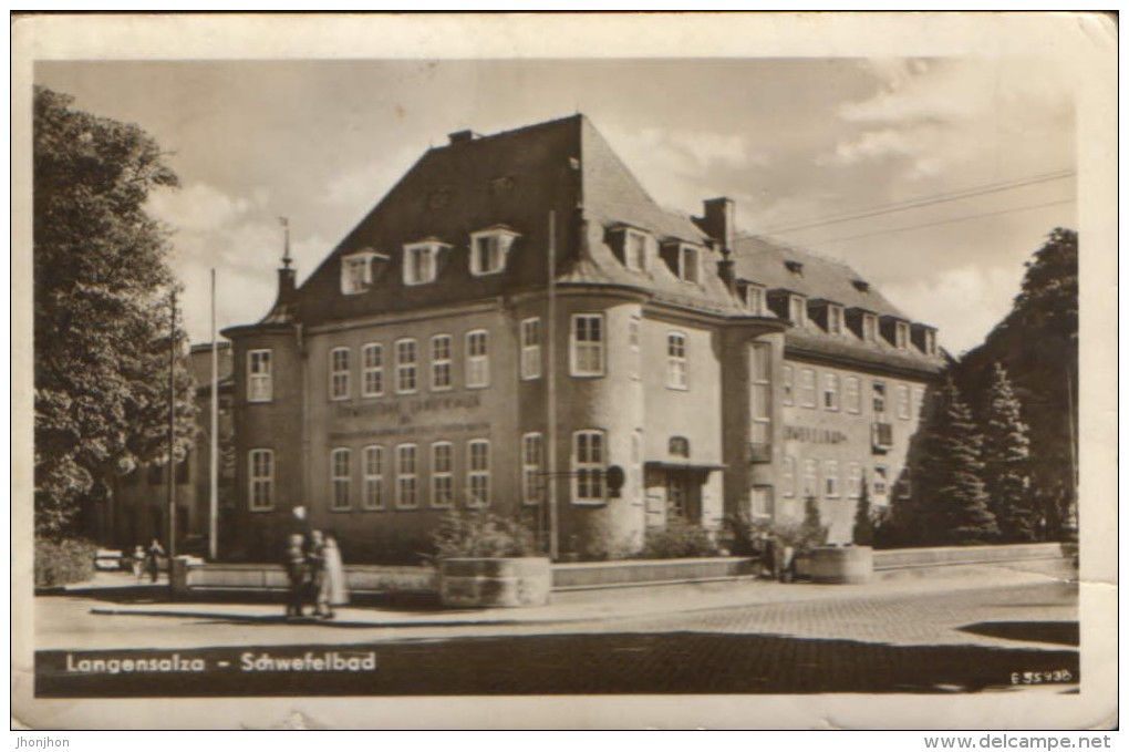 Deutschland - Postcard Circulated In 1957 - Bad Langensalza - Schwefelbad - 2/scans - Bad Langensalza