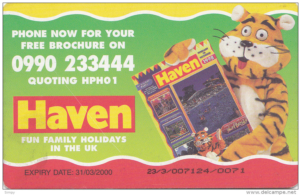 ENGLAND Phonecard With Chip  Haven / Tiger   5£ - Other - Europe