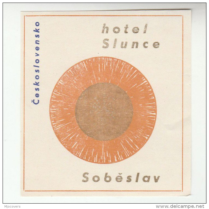 SOBESLAV Czechoslovakia HOTEL SLUNCE LABEL - Erinnophilie