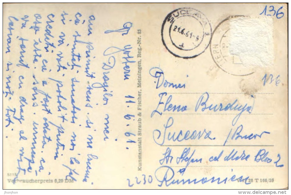 Deutschland - Postcard Circulated In 1961 - Landeskrankenhaus Pfafferode - 2/scans - Meiningen