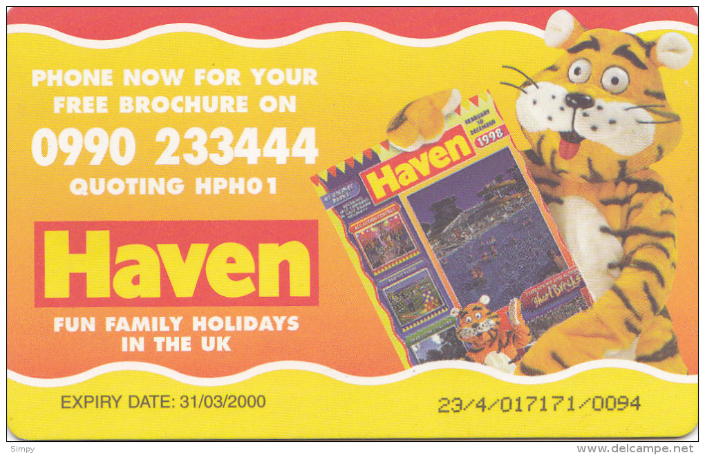 ENGLAND Phonecard With Chip  Haven / Tiger   2£ - Other - Europe