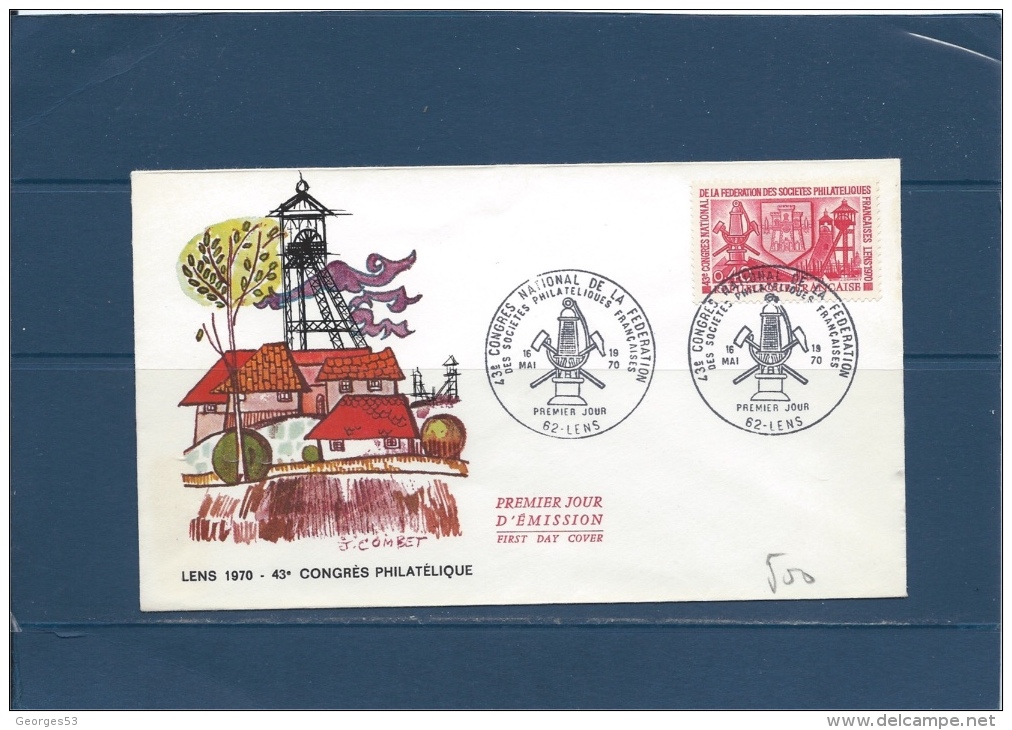 Francecarte Max Enveloppe 1ER JOUR Congres Nat. Fede.Soc. Phila.    LENS 16/5/1970  Val YT : 1,50 € - Non Classés