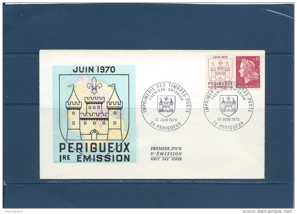 Francecarte Max Enveloppe 1ER JOUR PERIGUEUX   Imprimerie Des Timbres Poste 13/6/70   Val YT : 2,00 € - Non Classés