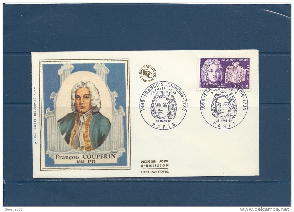 Francecarte Max Enveloppe 1ER JOUR  FRANCOIS COUPERIN     PARIS  23/3/68  Val YT :  2,00 € - Unclassified