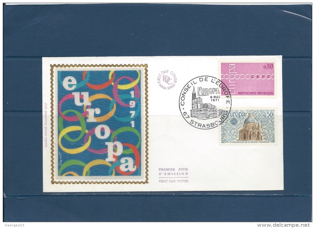 France Carte Max Enveloppe 1ER JOUR  CONSEIL DE L EUROPE  STRASBOURG 8/5/71 Val YT : 3,00 € - Non Classés