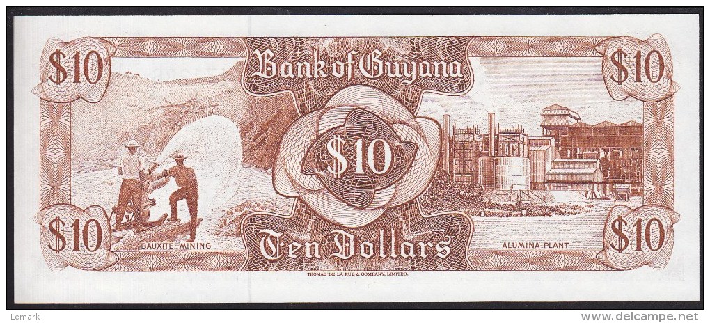 Guyana 10 Dollar 1992 P23f UNC - Guyana