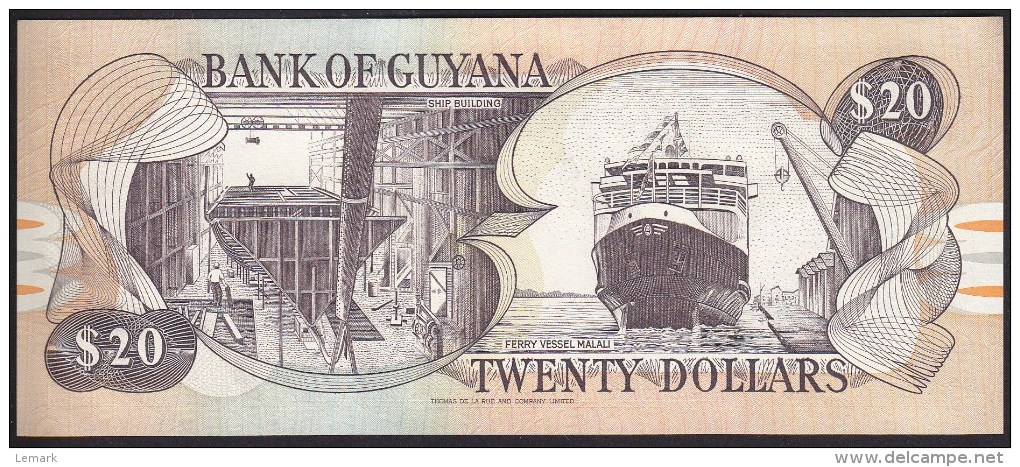 Guyana 20 Dollar 1996-2009 P30b UNC - Guyana