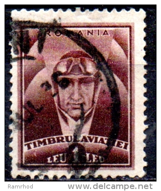 ROMANIA 1932 Postal Tax Stamps - Airman -  1l.   - Brown  FU - Dienstmarken