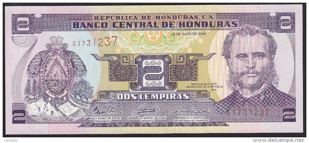 Honduras 2 Lempiras 2006 P84Ae UNC - Honduras