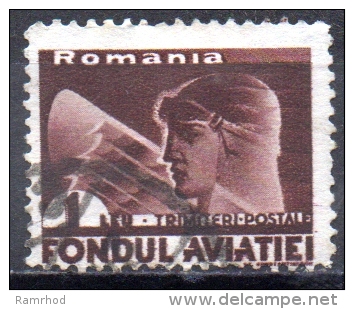 ROMANIA 1936 Postal Tax Stamps - Aviation -  1l.   - Brown  FU - Dienstzegels