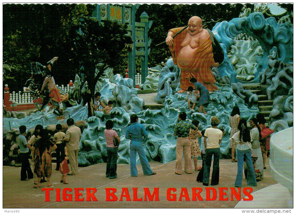 SINGAPORE   " THE SACK BUDDHA" AT THE TIGER  BALM GARDENS       (VIAGGIATA) - Singapore