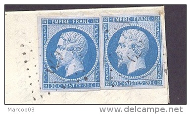 ALLIER 03 CERILLY LAC Tad 15 Du 13/06/1861 PC 679 Sur N° 14 X 2 Bien Margés  TTB Ind7 - 1849-1876: Période Classique