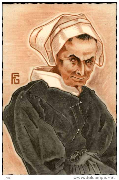 ILLUSTRATEURS - Carte Illustrée Par Géo FOURRIER - Visages Bretons - CAP SIZUN - Fourrier, G.