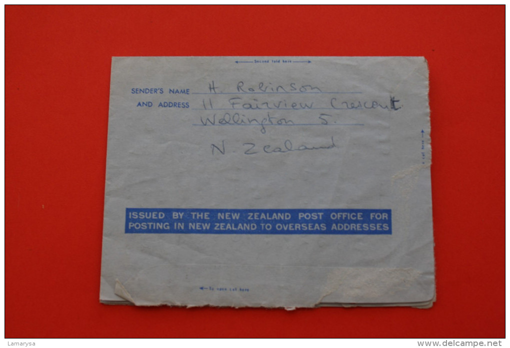 AEROGRAMME DE WELLINGTON NOUVELLE-ZELANDE NEW-ZELAND LETTRE D'AMOUR POUR RAPHELE-LES-ARLES BDR 13 LIRE >>>AIR MAIL - Corréo Aéreo