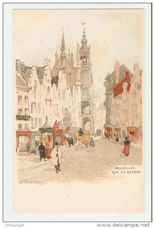 H. Cassier - Bruxelles. Rue Au Beurre. Dietrich & Cie Bruxelles. Carte Postale Non Voyagé,dos Non Séparé, Pliure 4mm X 4 - Morin, Henri