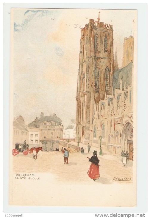 H. Cassier - Bruxelles. Sainte Gudule. Dietrich & Cie Bruxelles. Carte Postale Non Voyagé,dos Non Séparé, Pliure 2 Mm X - Morin, Henri