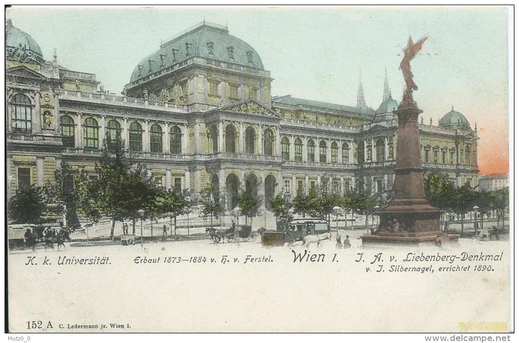 AK 0210  Wien - K. K. Universität Mit Liebenberg Denkmal / Verlag Ledermann Um 1900-1910 - Wien Mitte