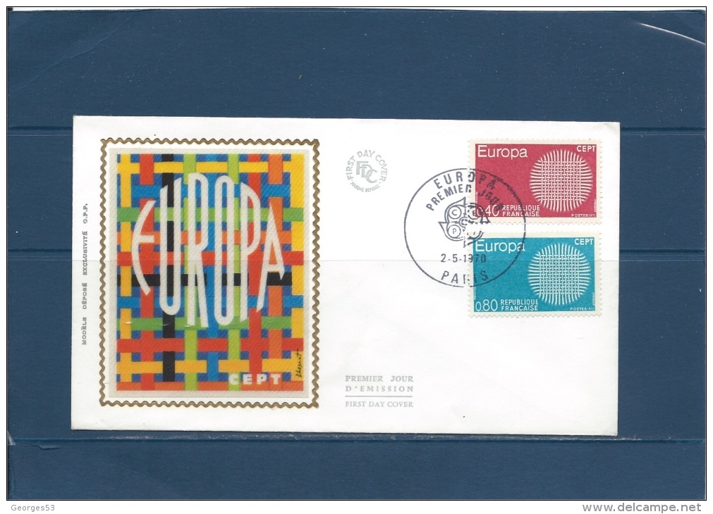 FRANCE  CARTE MAXI Enveloppe  EUROPA    PARIS  2/5/70   VAL YT :   1,80 € - Non Classés