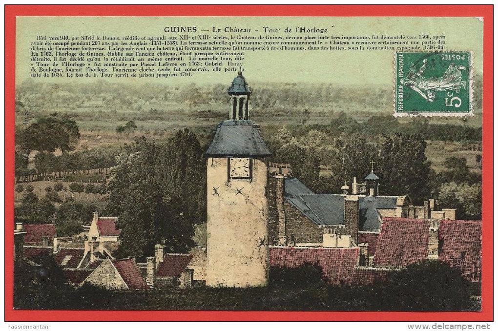 CPA Guines - Le Château - Tour De L'Horloge - Guines