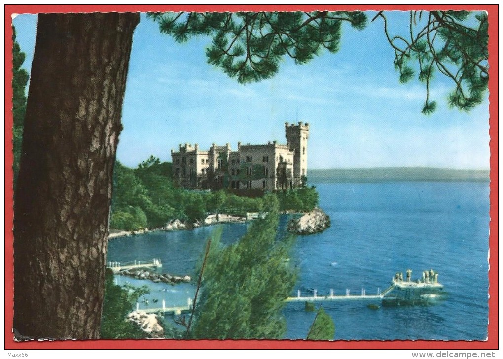 CARTOLINA VG ITALIA - TRIESTE - Il Castello Di Miramare - 10 X 15 - ANN. 1956 - Trieste