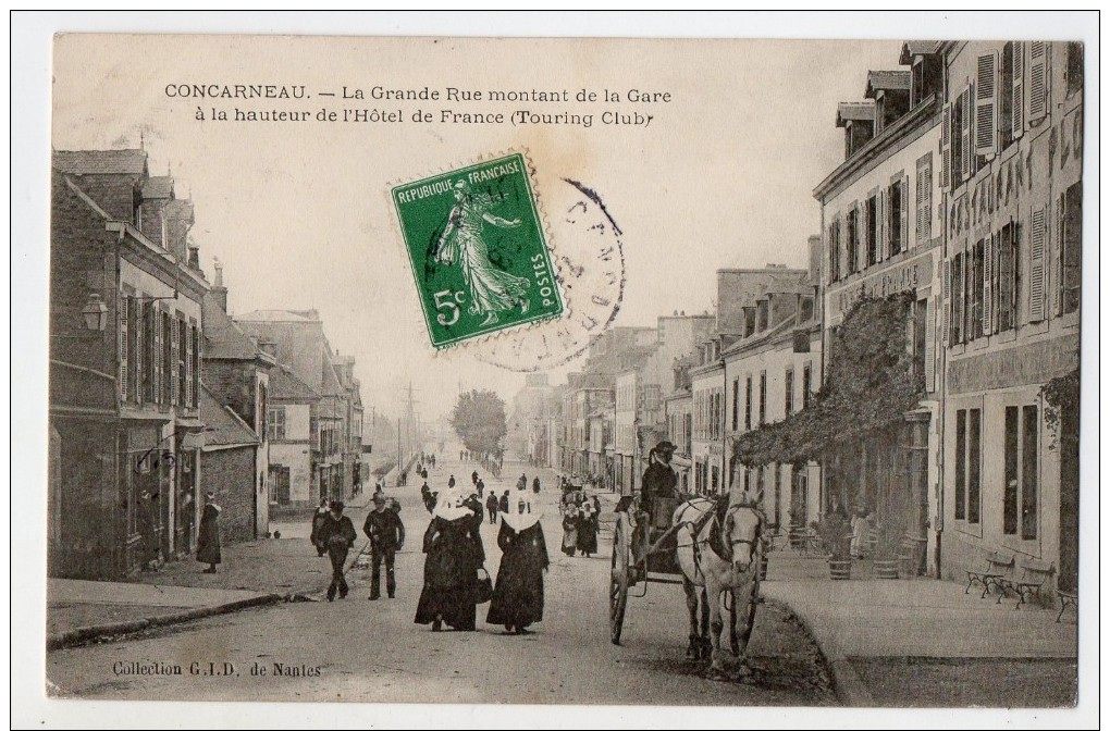 S1623 @ 29 @ CONCARNEAU @ BELLE CPA : LA GRANDE RUE MONTANT DE LA GARE @ A VOIR - Concarneau