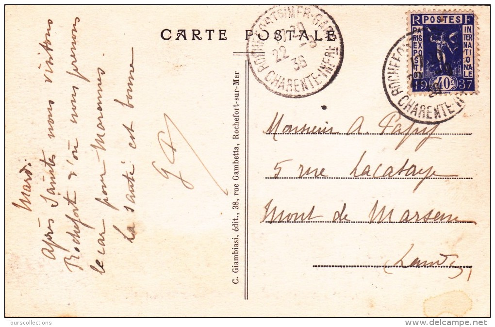 40 C Bleu Outremer Paris Expo 1937 Sur Carte Postale  YT 300 Caché Du 22-09-1936 - Lettres & Documents