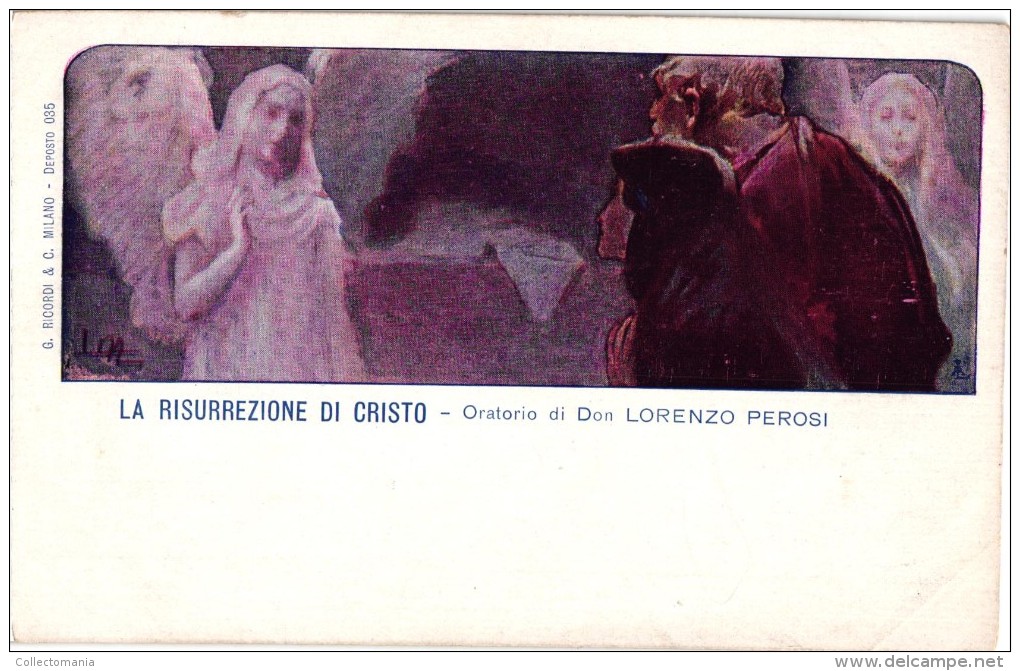 8 Postcards  Opera Walkure Im Walde Schumann Zauberflöte   HOhengrin  Lorenzo Perosi