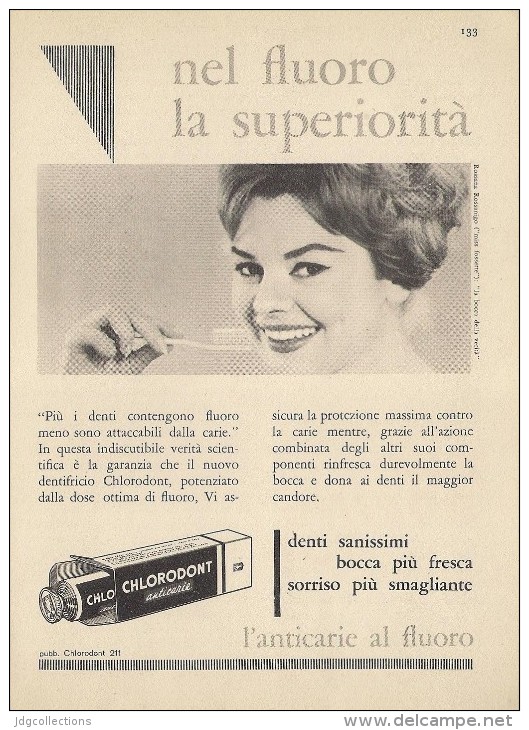 # DENTIFRICIO CHLORODONT 1950s Advert Pubblicità Publicitè Reklame Toothpaste Zahnpaste Oral Dental Healthcare - Attrezzature Mediche E Dentistiche