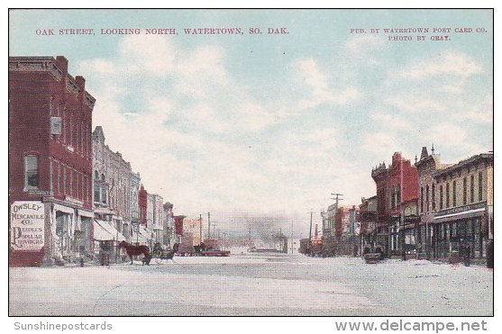 Oak Street Looking North Watertown South Dakota - Watertown