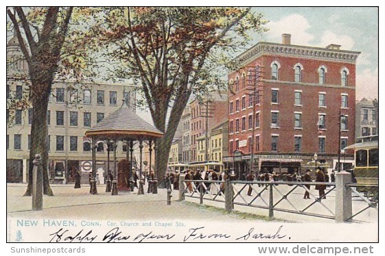 Cor Church And Chapel Streets New Haven Connecticut 1906 - New Haven