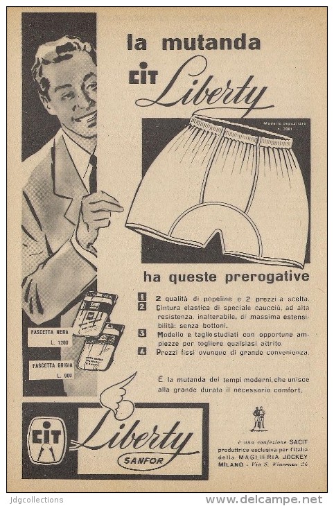 # MAGLIERIA CIT LIBERTY 1950s Advert Pubblicità Publicitè Reklame Underclothes Lingerie Ropa Intima Unterkleidung - 1940-1970 ...