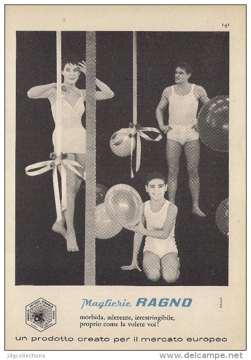 # MAGLIERIA RAGNO 1950s Advert Pubblicità Publicitè Reklame Underclothes Lingerie Ropa Intima Unterkleidung - Lingerie