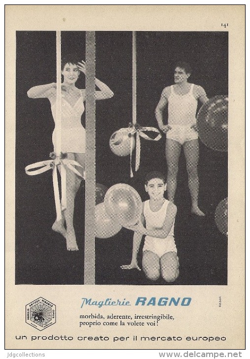 # MAGLIERIA RAGNO 1950s Advert Pubblicità Publicitè Reklame Underclothes Lingerie Ropa Intima Unterkleidung - Leibwäsche